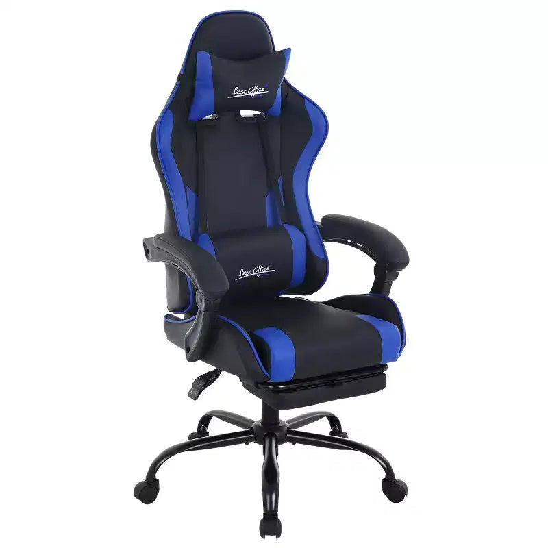 FDW Silla Gaming Silla de Escritorio de Carreras con Reposapiés Soporte Lumbar Reposacabezas Reposabrazos Silla de Oficina Giratoria Ajustable para PC Gamer