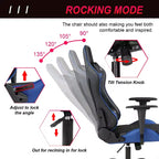 Silla de oficina para juegos BestMassage con soporte lumbar, reposacabezas, reposabrazos y silla de ordenador giratoria con ruedas para PC Gamer