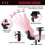 Silla de oficina para juegos BestMassage con soporte lumbar, reposacabezas, reposabrazos y silla de ordenador giratoria con ruedas para PC Gamer