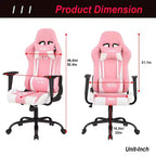 Silla de oficina para juegos BestMassage con soporte lumbar, reposacabezas, reposabrazos y silla de ordenador giratoria con ruedas para PC Gamer