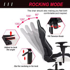 Silla de oficina para juegos BestMassage con soporte lumbar, reposacabezas, reposabrazos y silla de ordenador giratoria con ruedas para PC Gamer