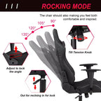 Silla de oficina para juegos BestMassage con soporte lumbar, reposacabezas, reposabrazos y silla de ordenador giratoria con ruedas para PC Gamer