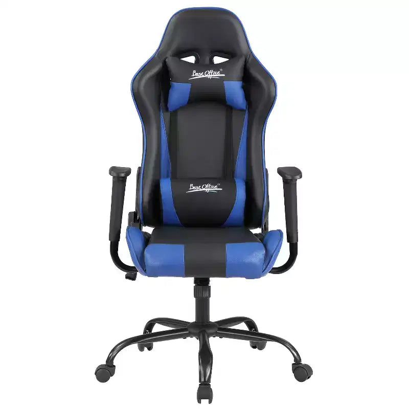 Silla de oficina para juegos BestMassage con soporte lumbar, reposacabezas, reposabrazos y silla de ordenador giratoria con ruedas para PC Gamer