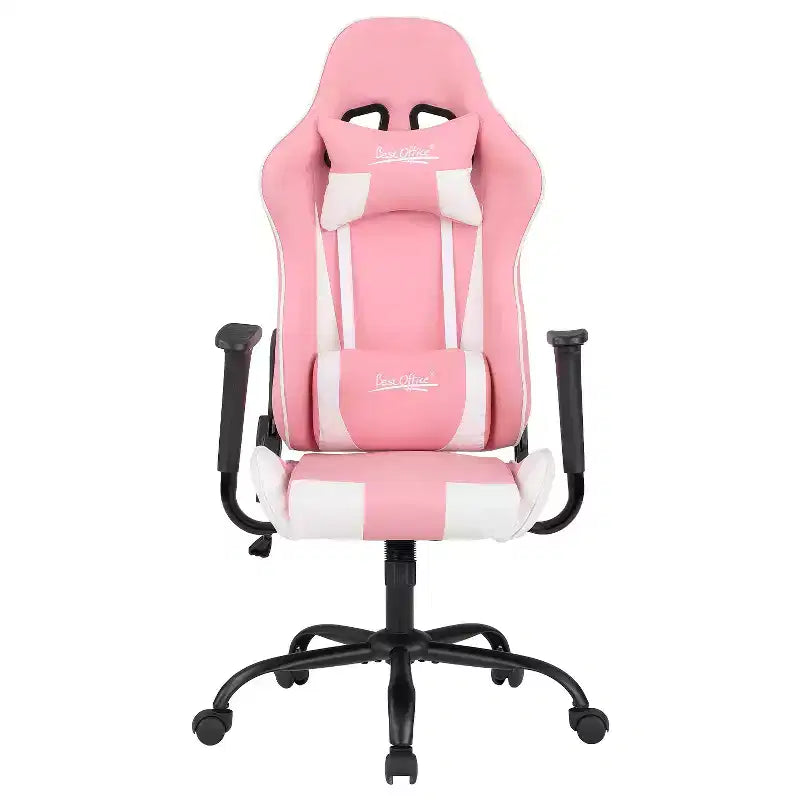 Silla de oficina para juegos BestMassage con soporte lumbar, reposacabezas, reposabrazos y silla de ordenador giratoria con ruedas para PC Gamer