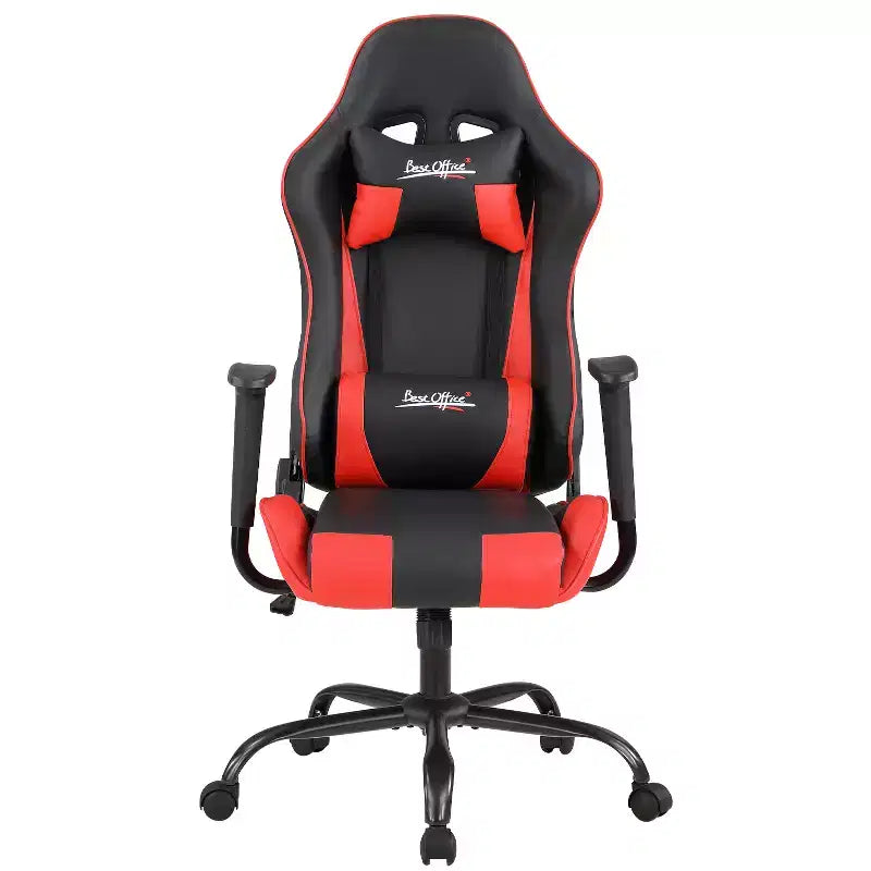 Silla de oficina para juegos BestMassage con soporte lumbar, reposacabezas, reposabrazos y silla de ordenador giratoria con ruedas para PC Gamer