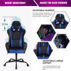 BestMassage Silla de escritorio para juegos Silla de oficina Silla de computadora con reposabrazos Soporte lumbar giratorio 360 Silla ejecutiva para adultos