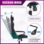 BestMassage Silla de escritorio para juegos Silla de oficina Silla de computadora con reposabrazos Soporte lumbar giratorio 360 Silla ejecutiva para adultos