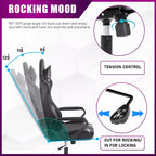 BestMassage Silla de escritorio para juegos Silla de oficina Silla de computadora con reposabrazos Soporte lumbar giratorio 360 Silla ejecutiva para adultos