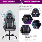 BestMassage Silla de escritorio para juegos Silla de oficina Silla de computadora con reposabrazos Soporte lumbar giratorio 360 Silla ejecutiva para adultos