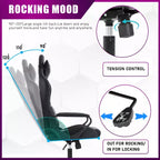 BestMassage Silla de escritorio para juegos Silla de oficina Silla de computadora con reposabrazos Soporte lumbar giratorio 360 Silla ejecutiva para adultos