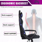 BestMassage Silla de escritorio para juegos Silla de oficina Silla de computadora con reposabrazos Soporte lumbar giratorio 360 Silla ejecutiva para adultos