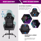 BestMassage Silla de escritorio para juegos Silla de oficina Silla de computadora con reposabrazos Soporte lumbar giratorio 360 Silla ejecutiva para adultos
