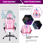 BestMassage Silla de escritorio para juegos Silla de oficina Silla de computadora con reposabrazos Soporte lumbar giratorio 360 Silla ejecutiva para adultos