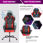 BestMassage Silla de escritorio para juegos Silla de oficina Silla de computadora con reposabrazos Soporte lumbar giratorio 360 Silla ejecutiva para adultos