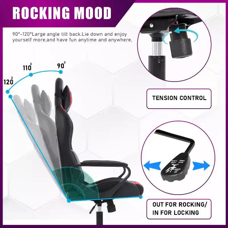 BestMassage Silla de escritorio para juegos Silla de oficina Silla de computadora con reposabrazos Soporte lumbar giratorio 360 Silla ejecutiva para adultos