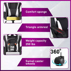 BestMassage Silla de escritorio para juegos Silla de oficina Silla de computadora con reposabrazos Soporte lumbar giratorio 360 Silla ejecutiva para adultos