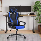 BestMassage Silla de escritorio para juegos Silla de oficina Silla de computadora con reposabrazos Soporte lumbar giratorio 360 Silla ejecutiva para adultos
