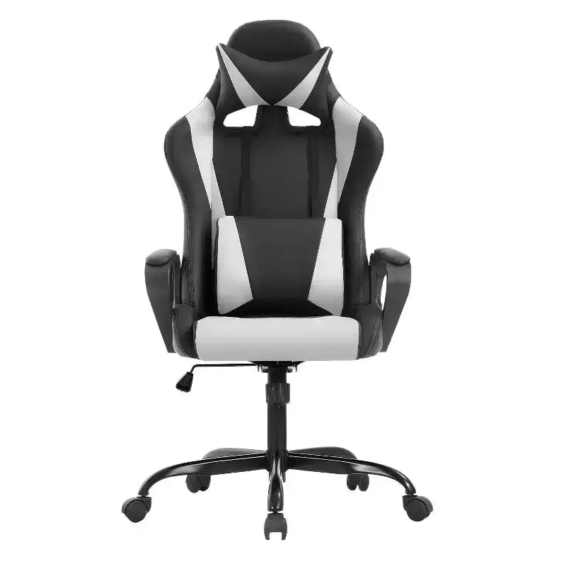 BestMassage Silla de escritorio para juegos Silla de oficina Silla de computadora con reposabrazos Soporte lumbar giratorio 360 Silla ejecutiva para adultos