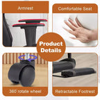 Silla de oficina para videojuegos BestMassage Racing con función de masaje, apoyo lumbar, cuero sintético, para adultos