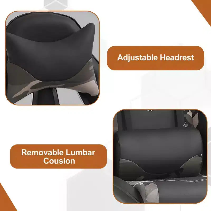 Silla de oficina para videojuegos BestMassage Racing con función de masaje, apoyo lumbar, cuero sintético, para adultos