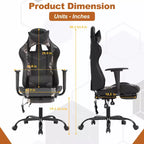 Silla de oficina para videojuegos BestMassage Racing con función de masaje, apoyo lumbar, cuero sintético, para adultos
