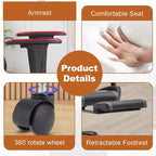 Silla de oficina para videojuegos BestMassage Racing con función de masaje, apoyo lumbar, cuero sintético, para adultos
