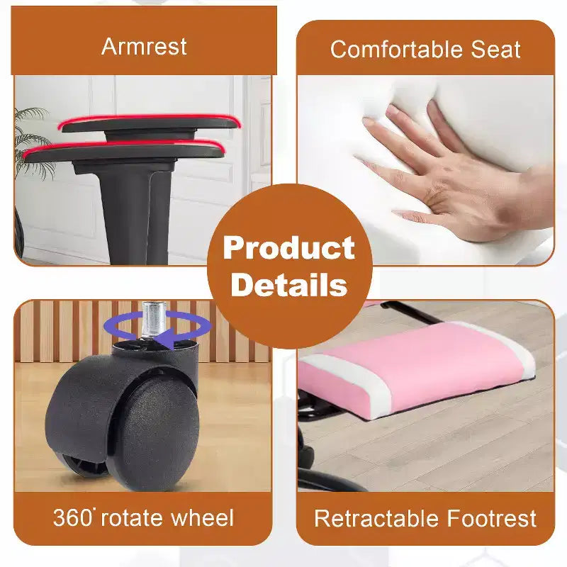 Silla de oficina para videojuegos BestMassage Racing con función de masaje, apoyo lumbar, cuero sintético, para adultos