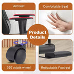 Silla de oficina para videojuegos BestMassage Racing con función de masaje, apoyo lumbar, cuero sintético, para adultos
