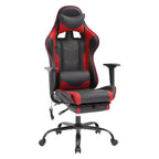 Silla de oficina para videojuegos BestMassage Racing con función de masaje, apoyo lumbar, cuero sintético, para adultos