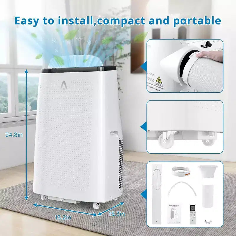 Aires Acondicionados Portátiles Garvee de 14000 BTU con Control Remoto, Enfría Habitaciones de hasta 70 m²