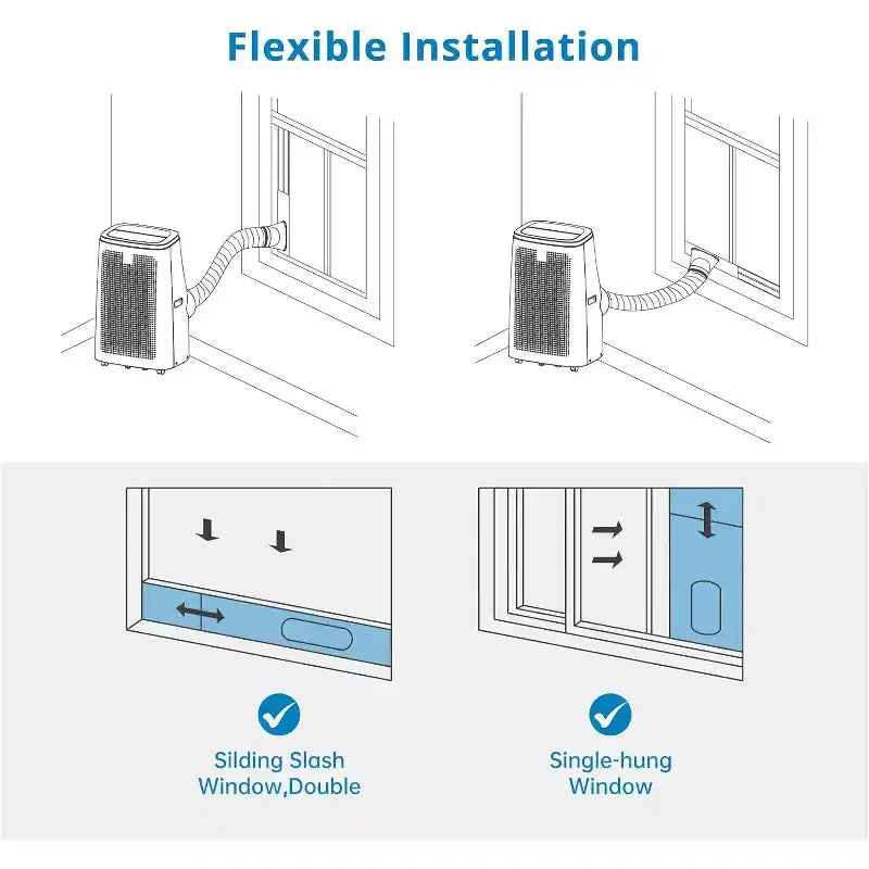 Aires Acondicionados Portátiles Garvee de 14000 BTU con Control Remoto, Enfría Habitaciones de hasta 70 m²