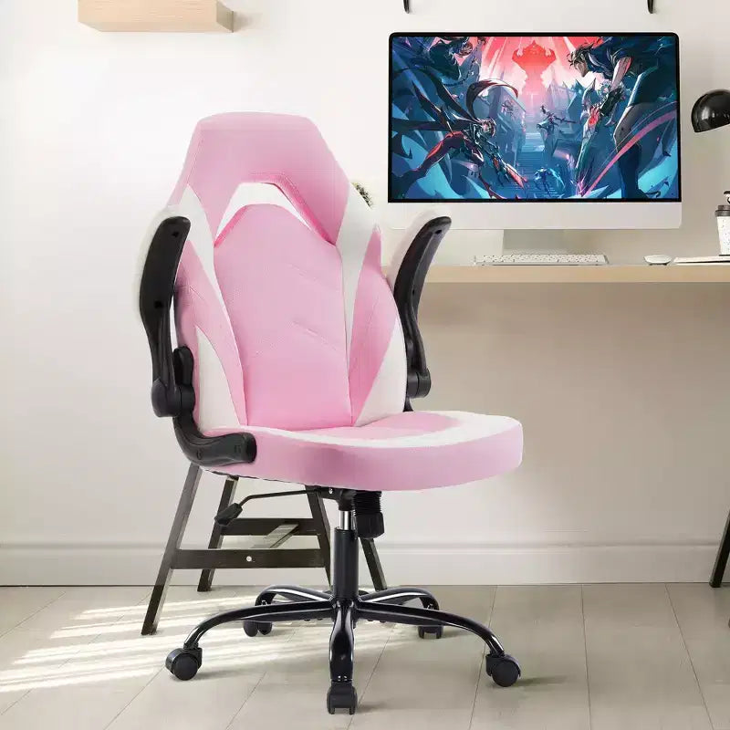 Silla Gaming Ultimate JIONJOY: Ergonómica, Cuero PU, Silla Ejecutiva de Escritorio con Reposabrazos Abatibles