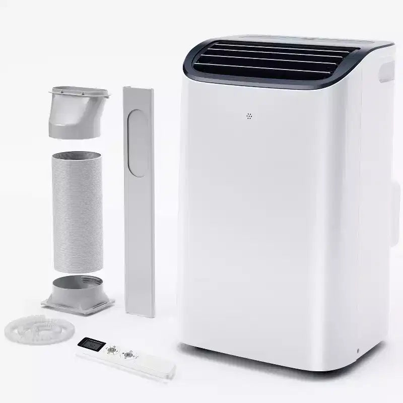 Simzlife Aire Acondicionado Portátil 10000 BTU (DOE) 3 en 1 con Refrigeración Deshumidificador Ventilador Modo de Sueño para 42 m², Kits de Ventana Ajustables, Blanco
