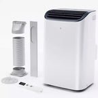Simzlife Aire Acondicionado Portátil 10000 BTU (DOE) 3 en 1 con Refrigeración Deshumidificador Ventilador Modo de Sueño para 42 m², Kits de Ventana Ajustables, Blanco