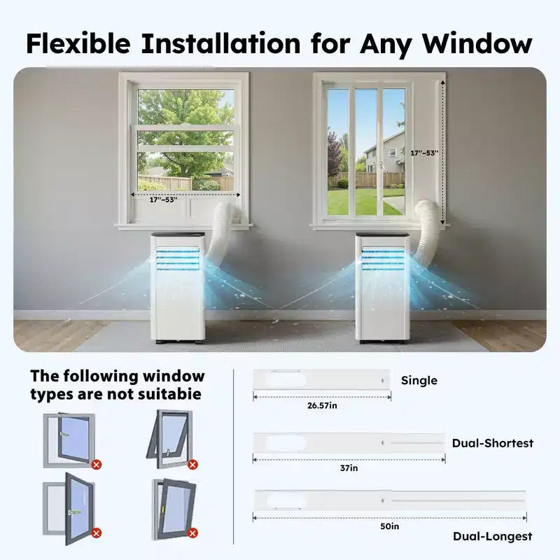 Aire Acondicionado Portátil Simzlife 8000 BTU, Enfriamiento Rápido, Unidad de CA para Habitaciones de hasta 32.5 m², Función 3 en 1, Control Remoto