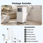 Aire Acondicionado Portátil Simzlife 8000 BTU, Enfriamiento Rápido, Unidad de CA para Habitaciones de hasta 32.5 m², Función 3 en 1, Control Remoto