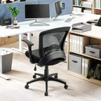 Silla de oficina ergonómica de malla, 150 kg de capacidad, silla de escritorio para ordenador con soporte lumbar integrado, asiento de espuma de alta densidad, base de cinco estrellas