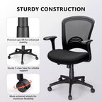Silla de oficina ergonómica de malla, 150 kg de capacidad, silla de escritorio para ordenador con soporte lumbar integrado, asiento de espuma de alta densidad, base de cinco estrellas
