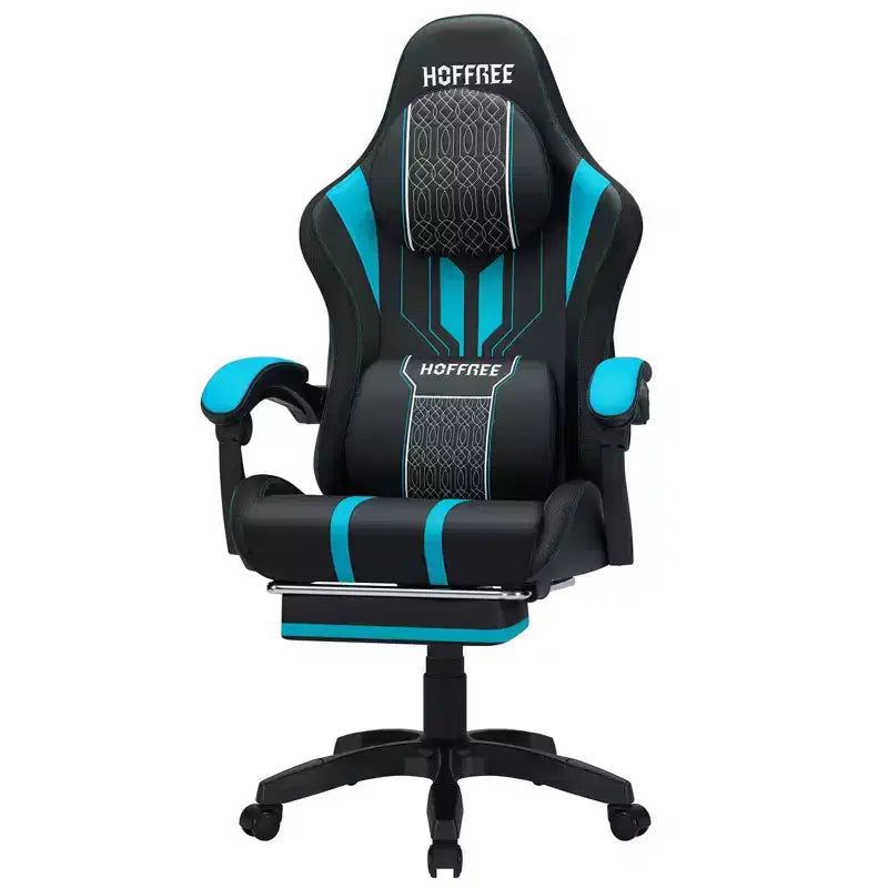 Sillón ergonómico de oficina y gaming Hoffree extragrande con masaje, reposapiés y ajustable para PC
