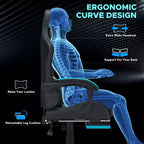 Sillón ergonómico de oficina y gaming Hoffree extragrande con masaje, reposapiés y ajustable para PC