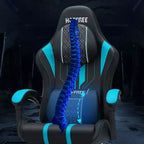Sillón ergonómico de oficina y gaming Hoffree extragrande con masaje, reposapiés y ajustable para PC