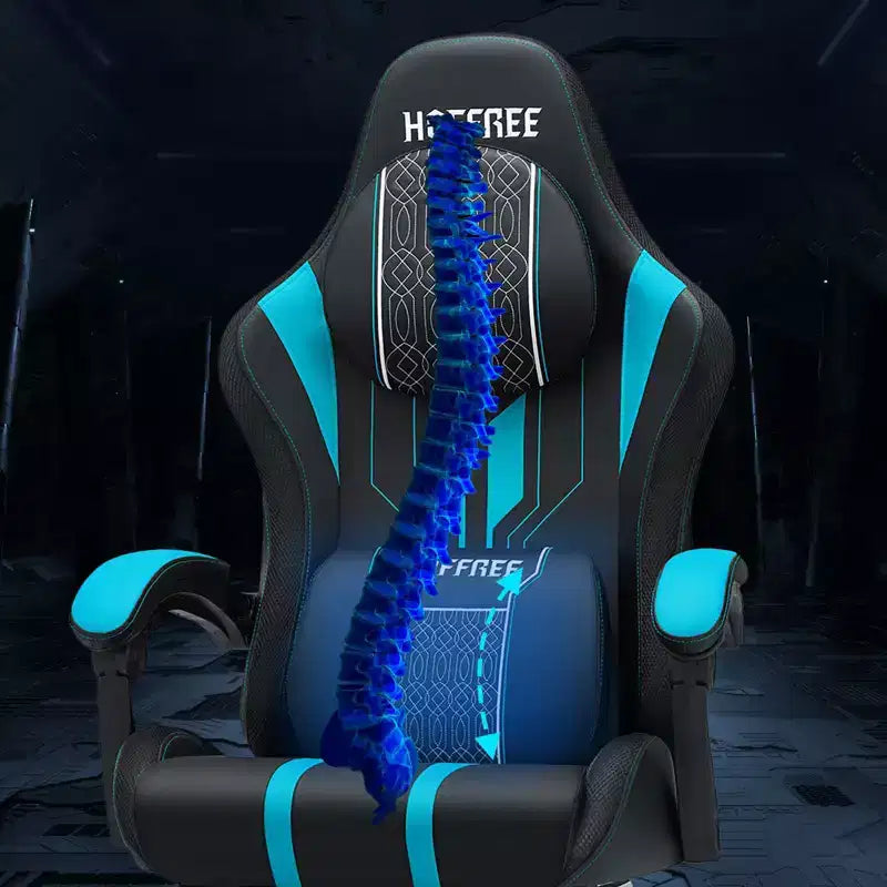 Sillón ergonómico de oficina y gaming Hoffree extragrande con masaje, reposapiés y ajustable para PC