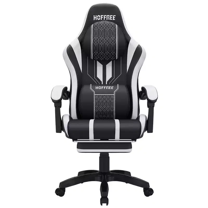 Sillón ergonómico de oficina y gaming Hoffree extragrande con masaje, reposapiés y ajustable para PC