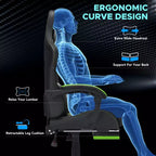 Sillón ergonómico de oficina y gaming Hoffree extragrande con masaje, reposapiés y ajustable para PC