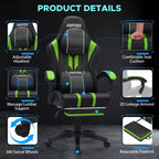 Sillón ergonómico de oficina y gaming Hoffree extragrande con masaje, reposapiés y ajustable para PC
