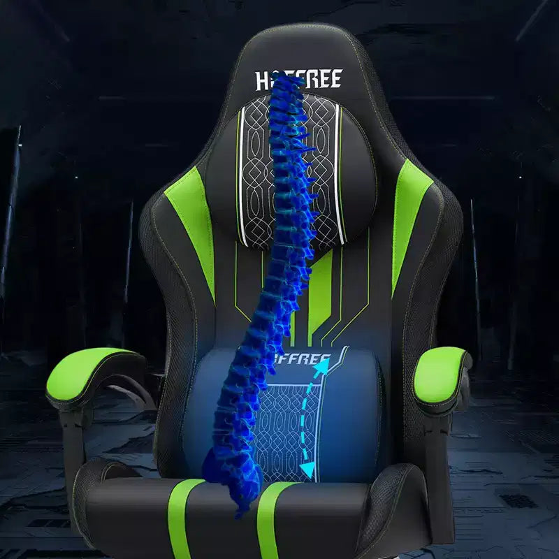 Sillón ergonómico de oficina y gaming Hoffree extragrande con masaje, reposapiés y ajustable para PC