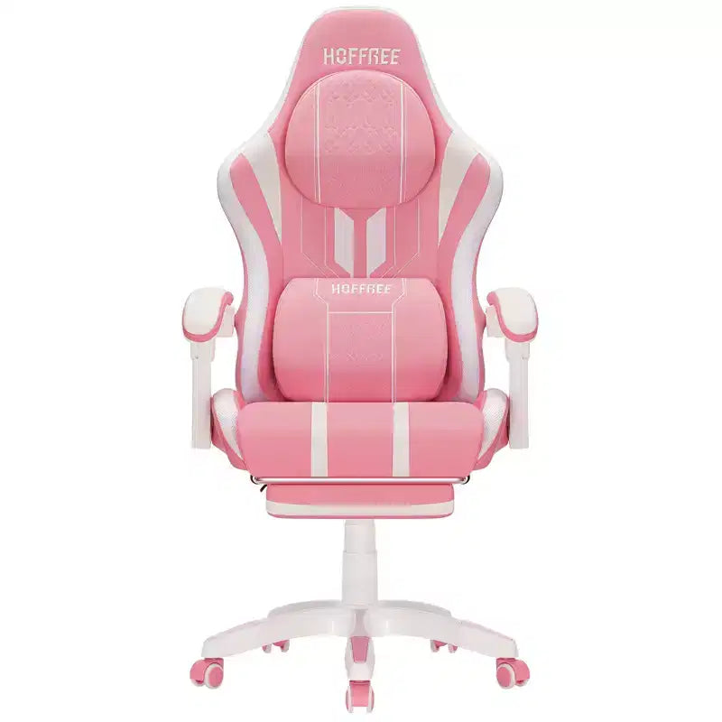 Sillón ergonómico de oficina y gaming Hoffree extragrande con masaje, reposapiés y ajustable para PC