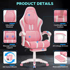 Sillón ergonómico de oficina y gaming Hoffree extragrande con masaje, reposapiés y ajustable para PC