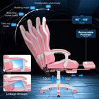 Sillón ergonómico de oficina y gaming Hoffree extragrande con masaje, reposapiés y ajustable para PC