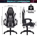 Sillón ergonómico de oficina y gaming Hoffree extragrande con masaje, reposapiés y ajustable para PC